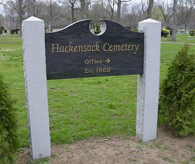 Hackensack Cemetery Sign 